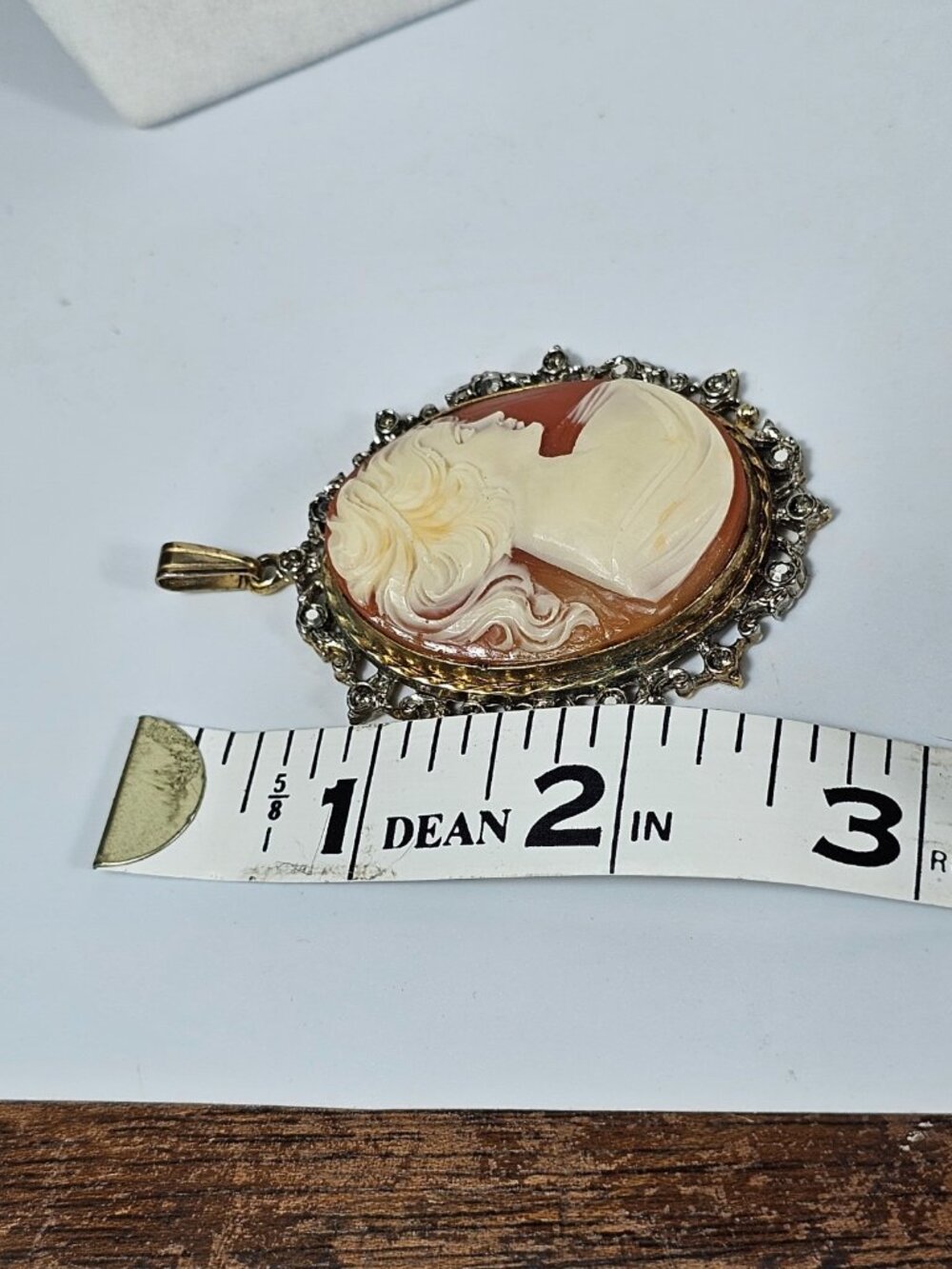 1960s Signed ART Arthur Pepper Cameo Pendant Gold/sliver Acents Lady Portrait - Picture 6 of 6